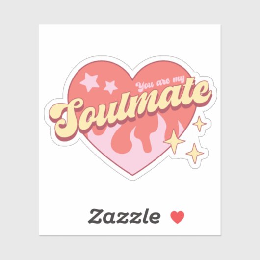 レトロフレームハートあなたが私のソウルメイトのビニル シール (シート)