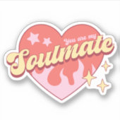 レトロフレームハートあなたが私のソウルメイトのビニル シール (正面)