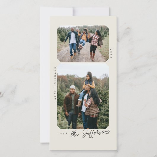 レトロフレームホリデーフォトカード (正面)