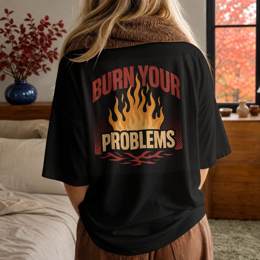 レトロフレーム燃え尽きろ問題 Tシャツ