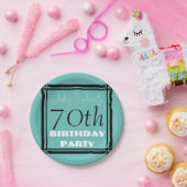 レトロフレーム70th誕生日パーティー紙プレート ペーパープレート (パーティー)