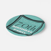 レトロフレーム70th誕生日パーティー紙プレート ペーパープレート (アングル)