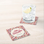 レトロフロヘワイヒナッチンパーソナライズされた スクエアペーパーコースター (インサイチュ)