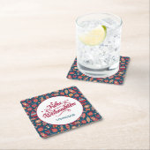 レトロフロヘワイヒナッチンパーソナライズされた スクエアペーパーコースター (インサイチュ)