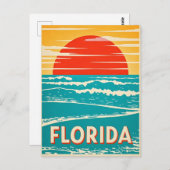 レトロフロリダコースト：ヴィンテージ旅行アート ポストカード (正面/裏面)