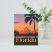 レトロフロリダサンセット：ヴィンテージ天国 ポストカード (スタンド正面)