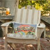 レトロフロリダポストカードグリーティング装飾用クッション アウトドアクッション (椅子)