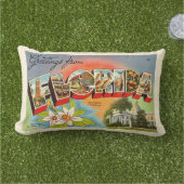 レトロフロリダポストカードグリーティング装飾用クッション アウトドアクッション (芝生)
