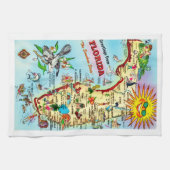 レトロフロリダ地図  キッチンタオル (横)