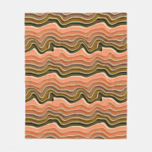 レトロフローコージーウェーストライプブフリースブランケット