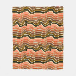 レトロフローコージーウェーストライプブフリースブランケット フリースブランケット