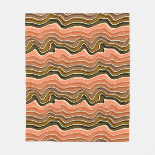 レトロフローコージーウェーストライプブフリースブランケット フリースブランケット (正面)