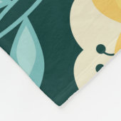 レトロフローラのシームレスなヴィンテージパターン フリースブランケット (角)