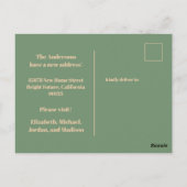 レトロフローラの新しいアドレス/移動 ポストカード (裏面)