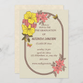 レトロフローラのGroovy卒業への招待 シーズンカード (正面/裏面)