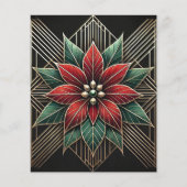 レトロフローラアールデコポインセティアスクラップブック紙 (正面)