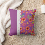 レトロフローラオンMagenta、レースフェイクピロークッション クッション (ブランケット)