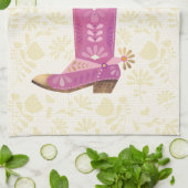 レトロフローラカウボーイブーツ，キッチンタオル キッチンタオル (折り畳み)