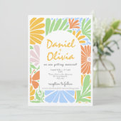 レトロフローラカラフルフレ結婚ーム 招待状 (スタンド正面)