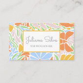 レトロフローラカラフル枠 名刺 (正面)