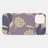 レトロフローラクロッカス:ブルーマウーブ壁紙 Case-Mate iPhoneケース (裏面 (横))