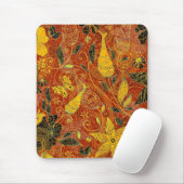 レトロフローラコラージュ – 黄および赤 マウスパッド (マウス)