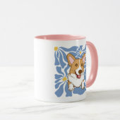 レトロフローラコルギラバーピンク&パープルコーヒーマグ マグカップ (正面右)