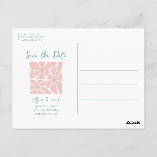 レトロフローラシック写真保存日付 ポストカード (裏面)