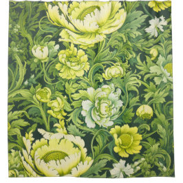 レトロフローラシャワーカーテン シャワーカーテン