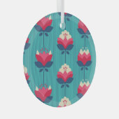 レトロフローラシームレスパターン。 ガラスオーナメント (正面右)