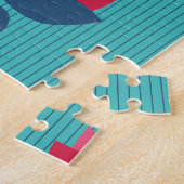 レトロフローラシームレスパターン。 ジグソーパズル (側面)