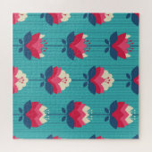 レトロフローラシームレスパターン。 ジグソーパズル (横)