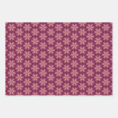 レトロフローラシームレスパターン（ブルゴーニュとピンク） ラッピングペーパーシート (正面3)