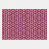 レトロフローラシームレスパターン（ブルゴーニュとピンク） ラッピングペーパーシート (正面2)