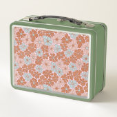 レトロフローラシームレスパターン メタルランチボックス (裏面)