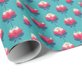 レトロフローラシームレスパターン。 ラッピングペーパー (ロールコーナー)