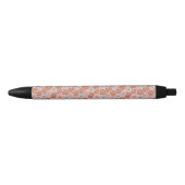 レトロフローラシームレスパターン 黒ボールペン (正面)