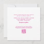 レトロフローラスクエアピンクアンドイエロ結婚ーズ 招待状 (裏面)