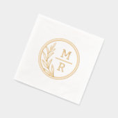 レトロフローラスタイルフォイル押しナプキンス。 箔ナプキン (左)