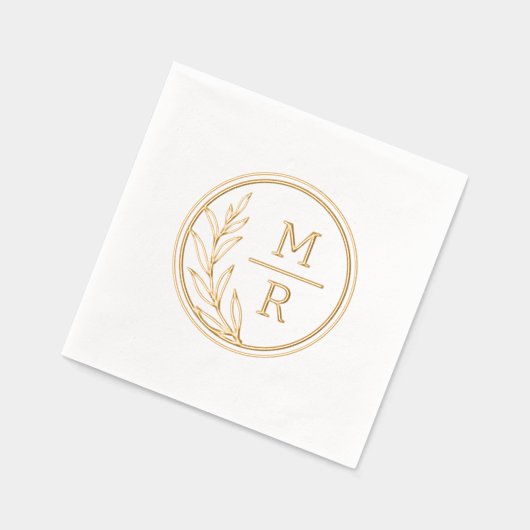 レトロフローラスタイルフォイル押しナプキンス。 箔ナプキン (左)