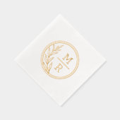 レトロフローラスタイルフォイル押しナプキンス。 箔ナプキン (右)