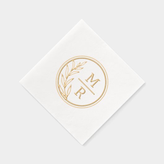 レトロフローラスタイルフォイル押しナプキンス。 箔ナプキン (右)