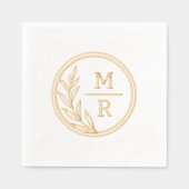 レトロフローラスタイルフォイル押しナプキンス。 箔ナプキン (正面)