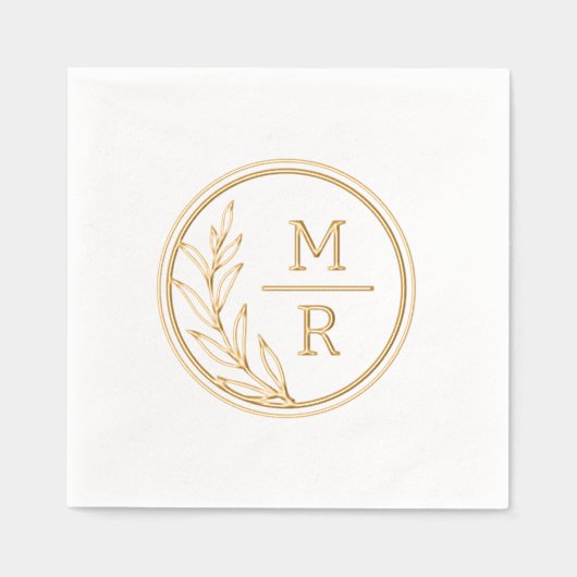 レトロフローラスタイルフォイル押しナプキンス。 箔ナプキン (正面)