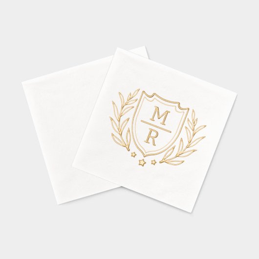 レトロフローラスタイルフォイル押しナプキンス。 箔ナプキン (裏面)