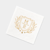 レトロフローラスタイルフォイル押しナプキンス。 箔ナプキン (左)