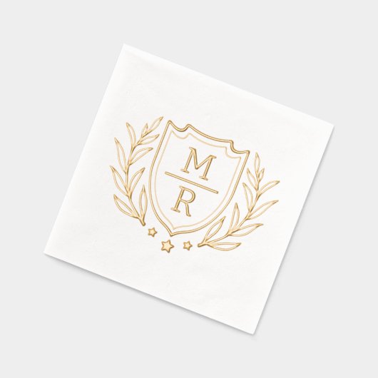 レトロフローラスタイルフォイル押しナプキンス。 箔ナプキン (左)