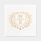 レトロフローラスタイルフォイル押しナプキンス。 箔ナプキン (正面)