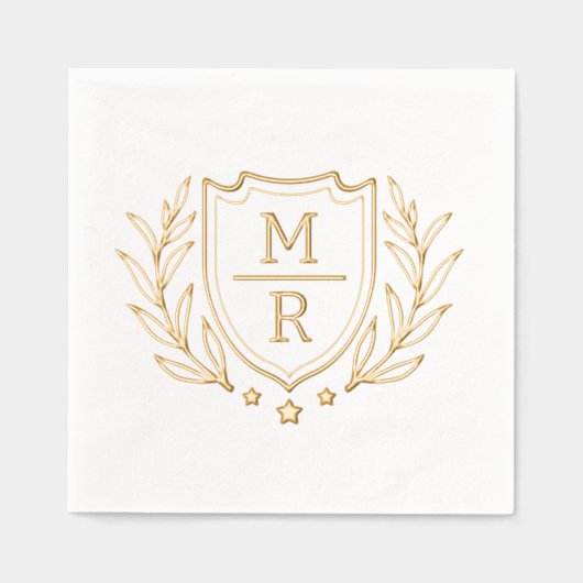 レトロフローラスタイルフォイル押しナプキンス。 箔ナプキン (正面)