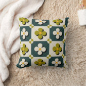 レトロフローラタイル クッション (ブランケット)